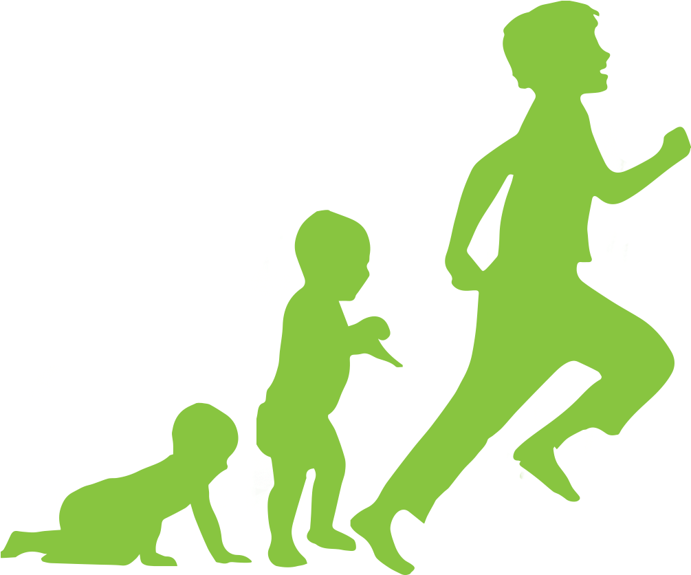 Children Running Silhouette (1006x1006), Png Download