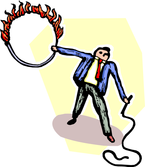 Vector Illustration Of Businessman Circus Lion Tamer - Portable Network Graphics (607x700), Png Download
