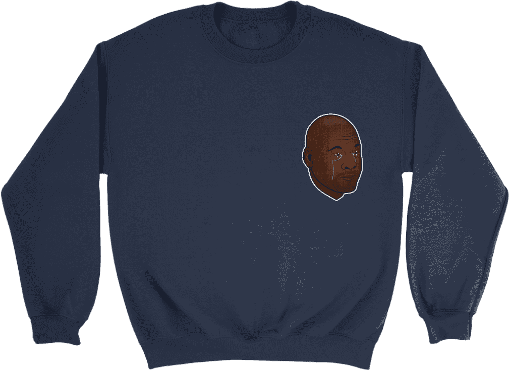 Crewneck Sweatshirt / Navy / S Crying Mj Sweatshirt - French Pierogi Tree Christmas Holiday Sweatshirt (1024x1024), Png Download