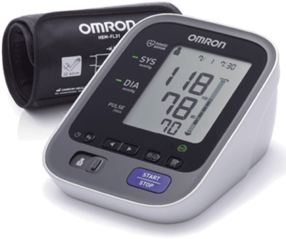 Omron M7 Upper Arm Blood Pressure Monitor (585x585), Png Download
