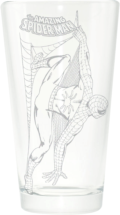 The Amazing Spiderman Etched Pint Glass - サーリアルエンターテインメント(surreal Entertainment)製のスパイダーマン(spider-man)パイントグラス (850x850), Png Download