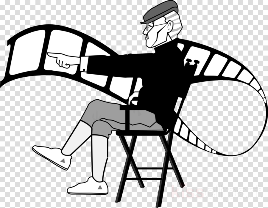 Film Director Clipart Black And White (900x700), Png Download