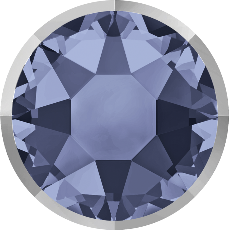 Denim Blue Rimmed Chrome Swarovski Rhinestones Flatback (900x900), Png Download