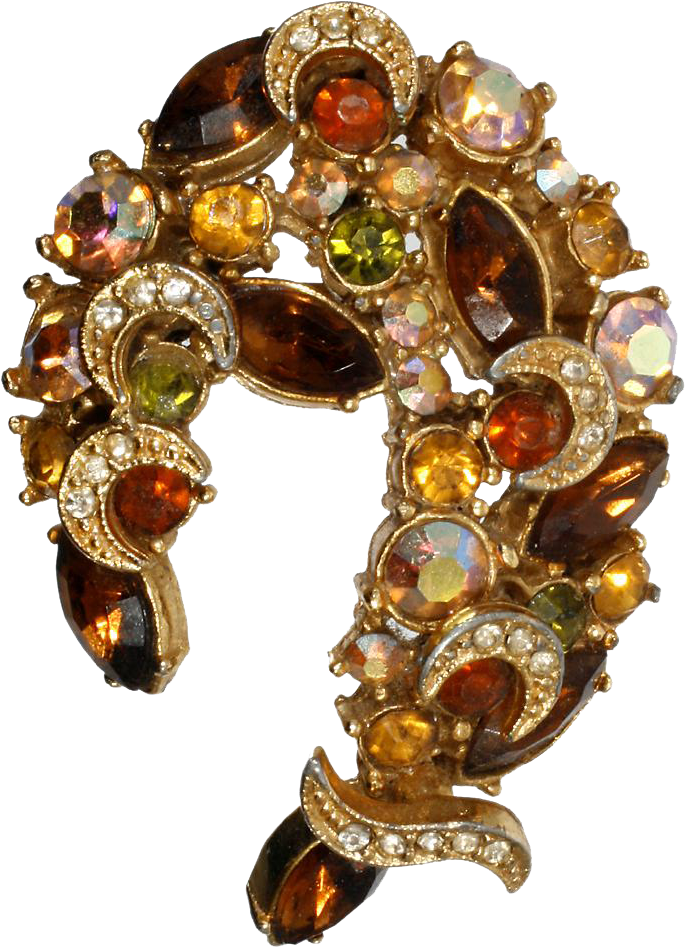 Sphinx Rhinestone Crescent Moon Pin Amber Rootbeer - Moon (946x946), Png Download