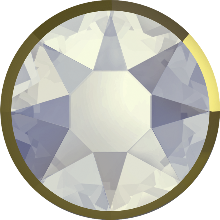 White Opal Rimmed Dorado Swarovski Rhinestones Flatback - Swarovski 2078 White Opal Hotfix (900x900), Png Download