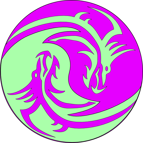 Dragon Yin Yang (594x595), Png Download