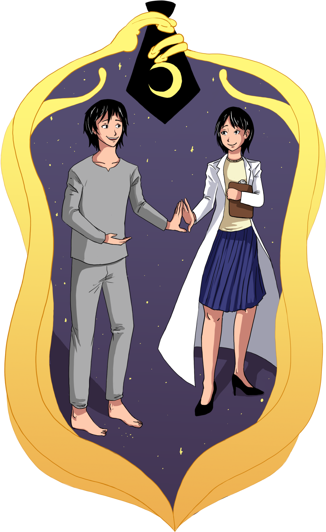 ““the Assassin And The Teacher Already Became Old Friends - Cartoon (1173x1920), Png Download