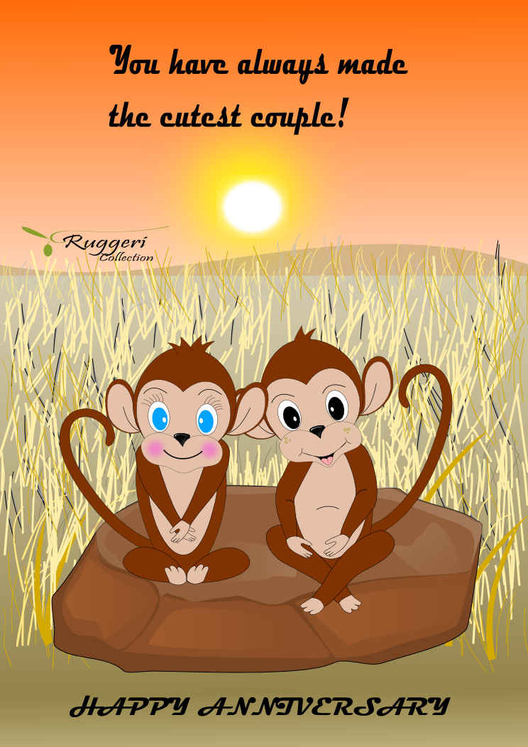 Cute Couple Anniversary Click Image To Enlarge, What - Cartoon (744x1052), Png Download