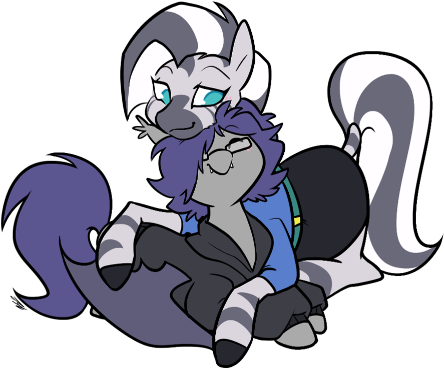 Egophiliac, Bat Pony, Clothes, Couple, Cuddling, Cute, - Cartoon (900x747), Png Download