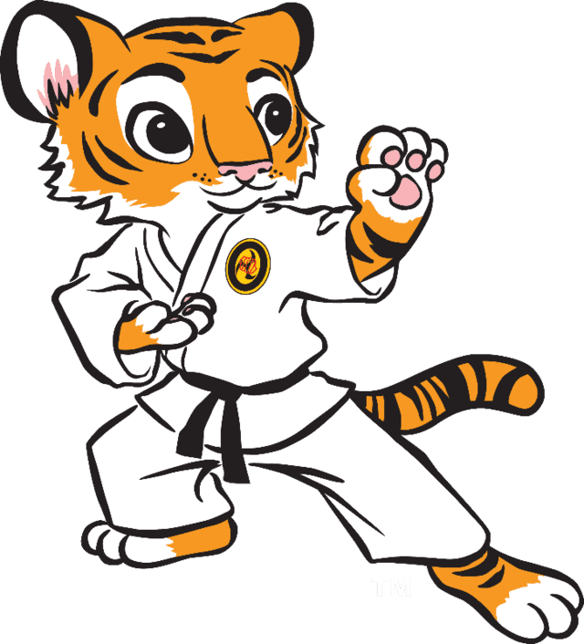 Karate Cartoon Tiger (640x706), Png Download