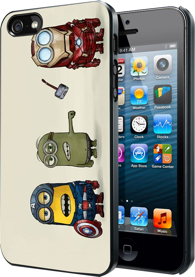 Avengers Minions Cartoon Iphone 4 4s 5 5s 5c Case - Frozen Iphone 10 Case (874x1124), Png Download