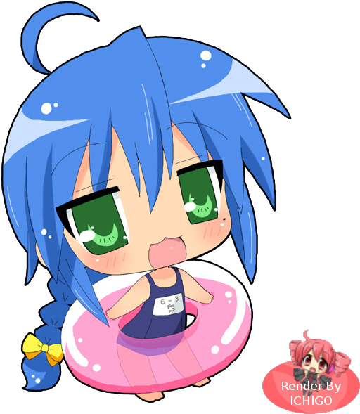 65 Images About Lucky Star On We Heart It - Lucky Star Chibi (600x630), Png Download