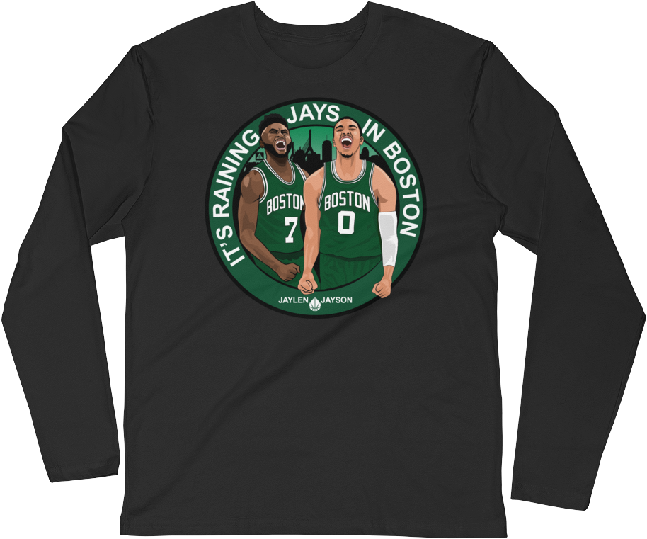It's Raining Jays In Boston Long Sleeve Fitted Crew - Unisex Banjo Tree Thermal (organic/rpet Blend) (1000x1000), Png Download
