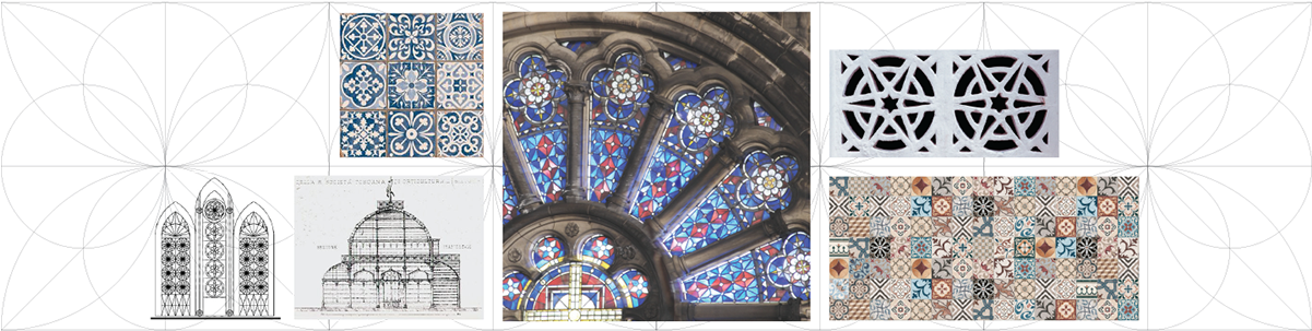 Stained Glass - Peronda Tangier Blue Decor Tile 33x33cm (1200x309), Png Download