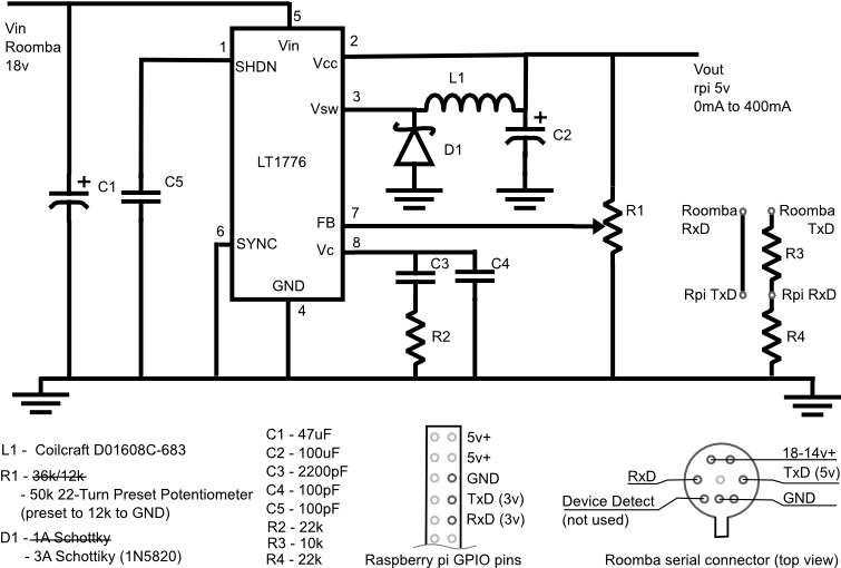 Roomba Interface Board Circuit - Roomba Motor Schematics (755x510), Png Download