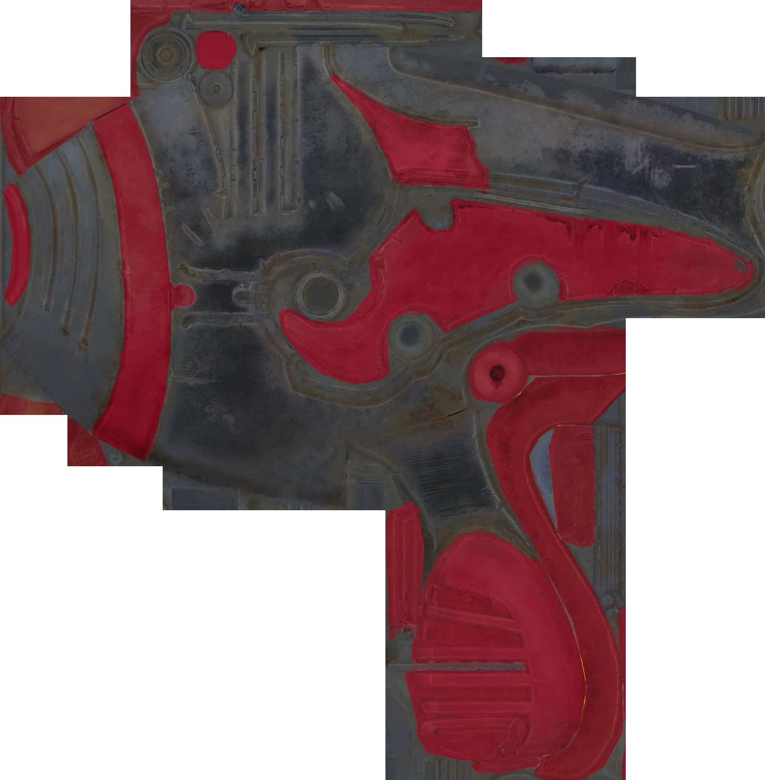 Red Alienblaster Texture For Fo4 - Red (1566x1596), Png Download