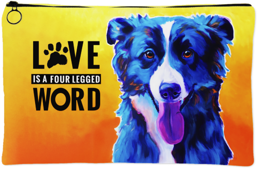 Border Collie Accessory Pouch - Canvas Print (600x600), Png Download