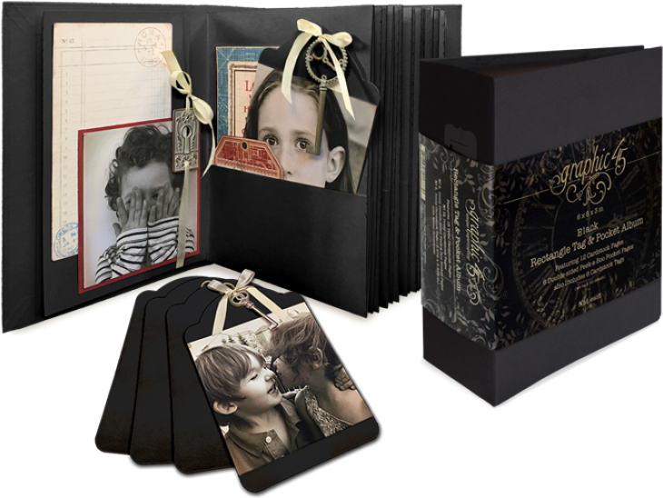 Tags Og Lomme Album Med Indhold Fra Graphic - Graphic 45 Staples Album Tag & Pocket Rectangle (746x746), Png Download
