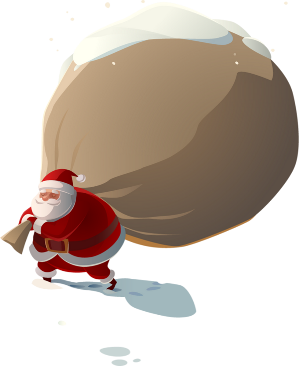 Le Père Noël Et Sa Hotte - Hotte De Pere Noel (600x735), Png Download