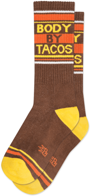 Body By Tacos Ribbed Gym Socks Weird Funny Gags Gifts - Sock (700x711), Png Download