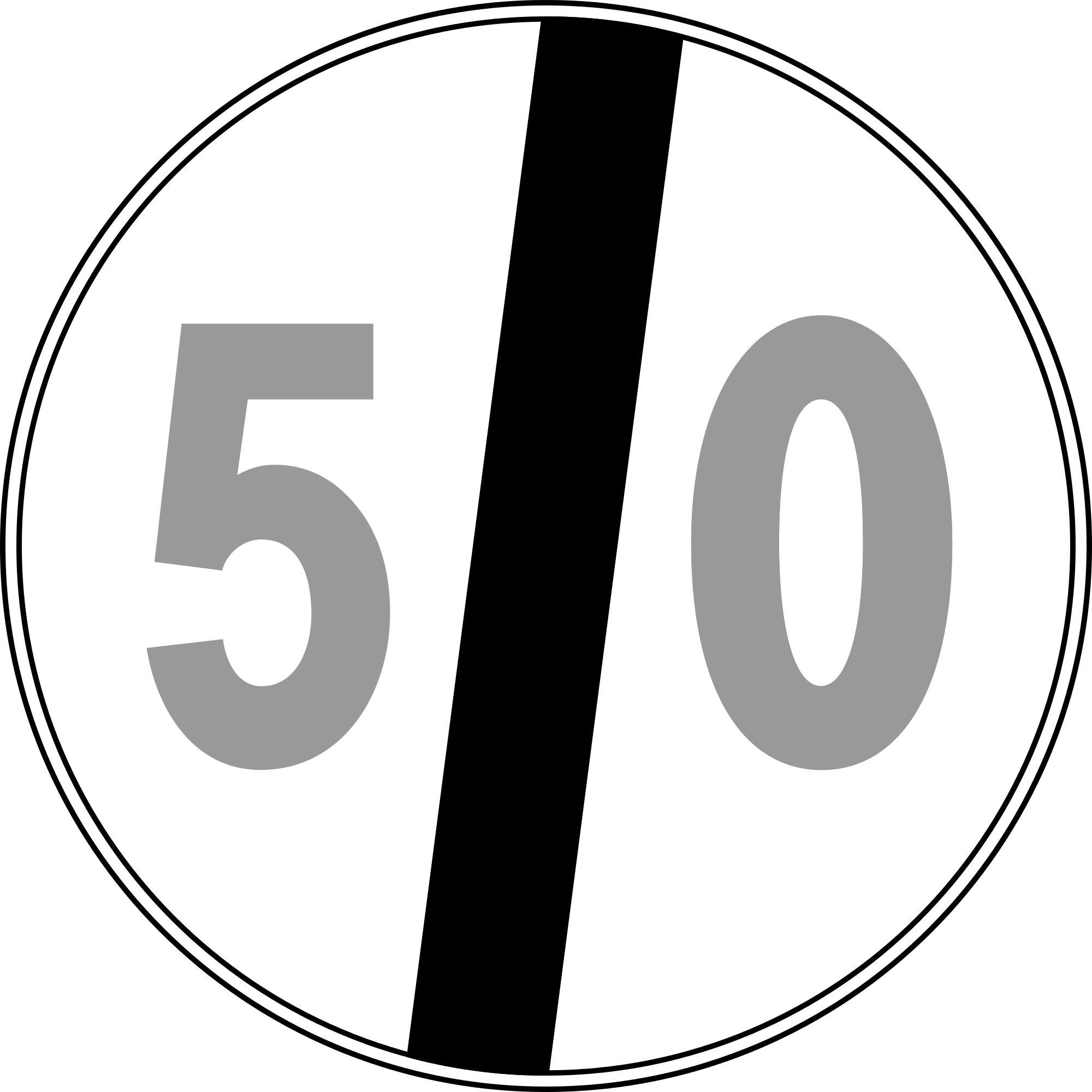 Open - Speed Limit Signs Italy (2000x2000), Png Download
