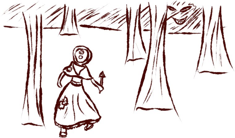 Red Dots Glowing Off In The Distance - Drawing (800x500), Png Download