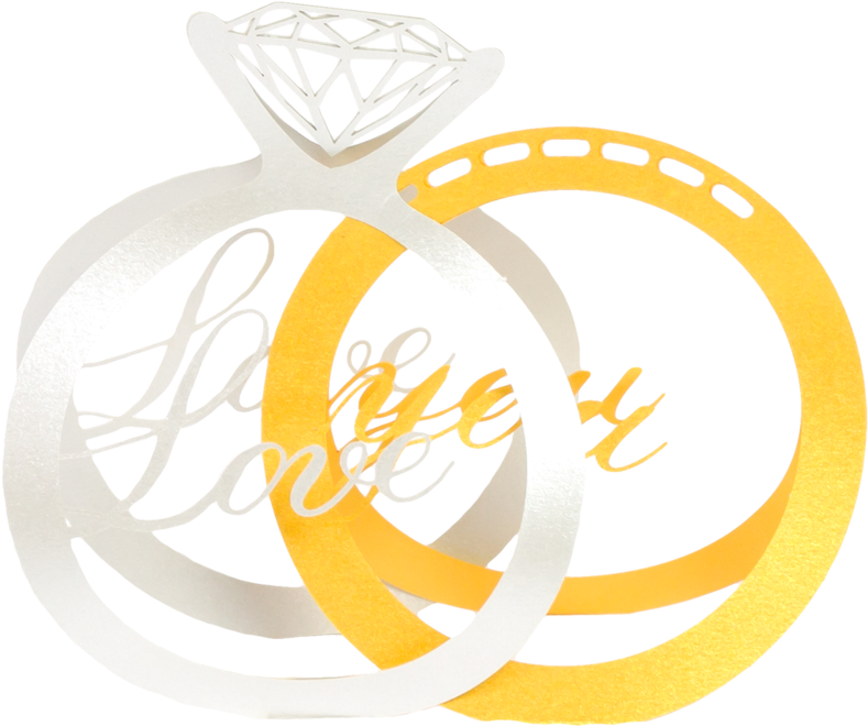 Wedding Ring Pop Up Card - Circle (1260x720), Png Download