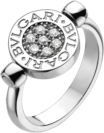 Bvlgari Flip Ring White Gold (807x630), Png Download