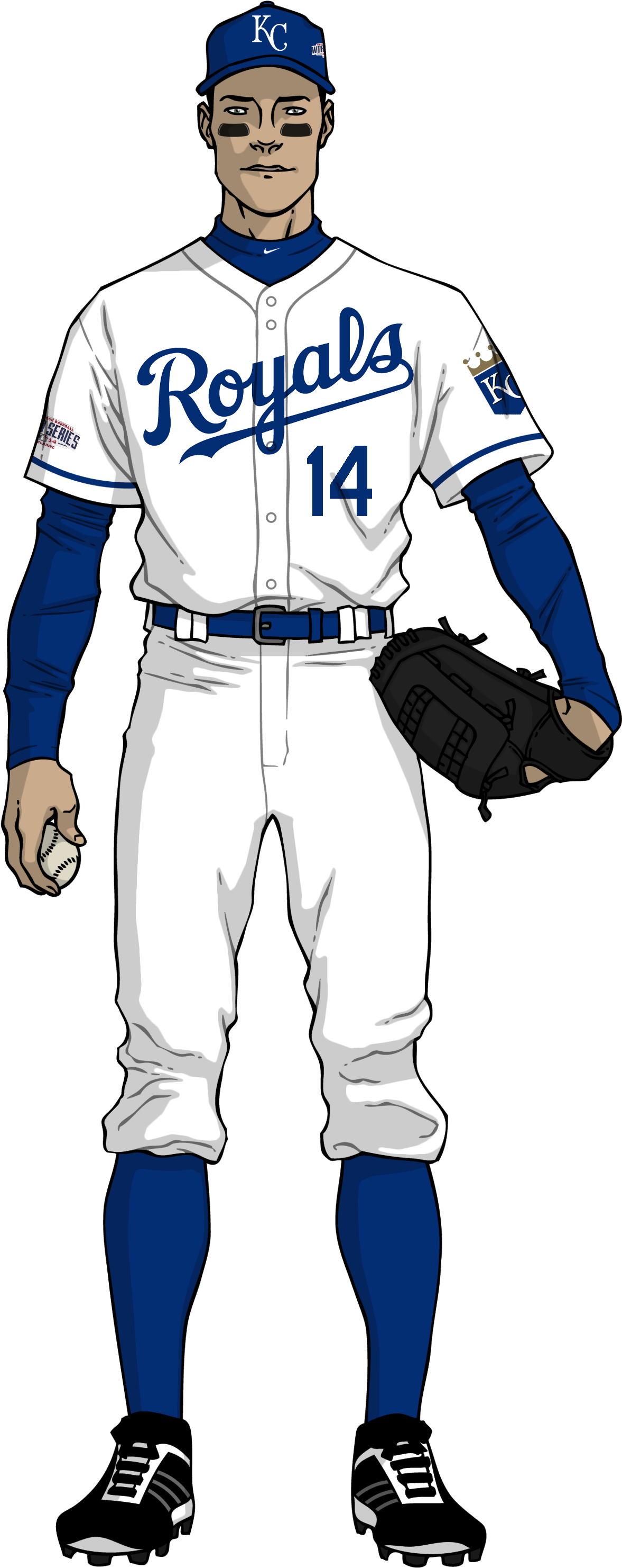 2014 Kc Royals Home World Series - Notre Dame Baseball Softball Uniforms (1233x3083), Png Download