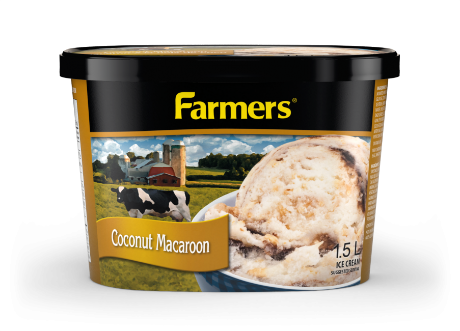 Rich Coconut Ice Cream With Toasted Coconut Pieces - Farmers Ice Cream (903x650), Png Download