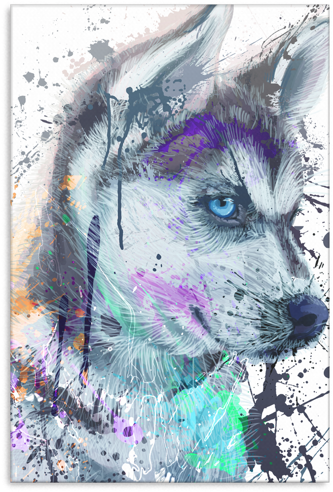 Husky Canvas P76 - Poster (1024x1024), Png Download