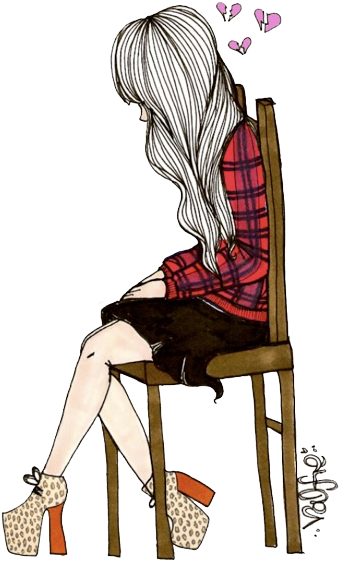 Mud Splatter Png - Drawing Of Girl Heart Broken (391x595), Png Download