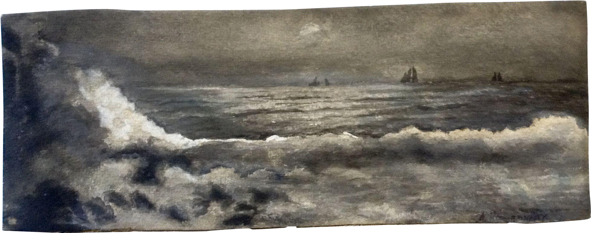 A Hemenway Watercolor Painting Monotone Night Nautical - Watercolor Painting (1948x1948), Png Download