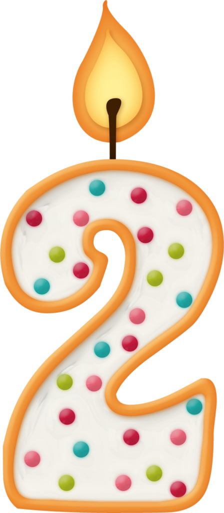 Birthday Candles Clipart Velas - 2 Birthday Candle Png (448x1024), Png Download