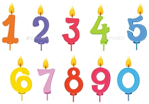 Birthday Candles Download Transparent Png Image - Birthday Candles Number Vector (590x412), Png Download
