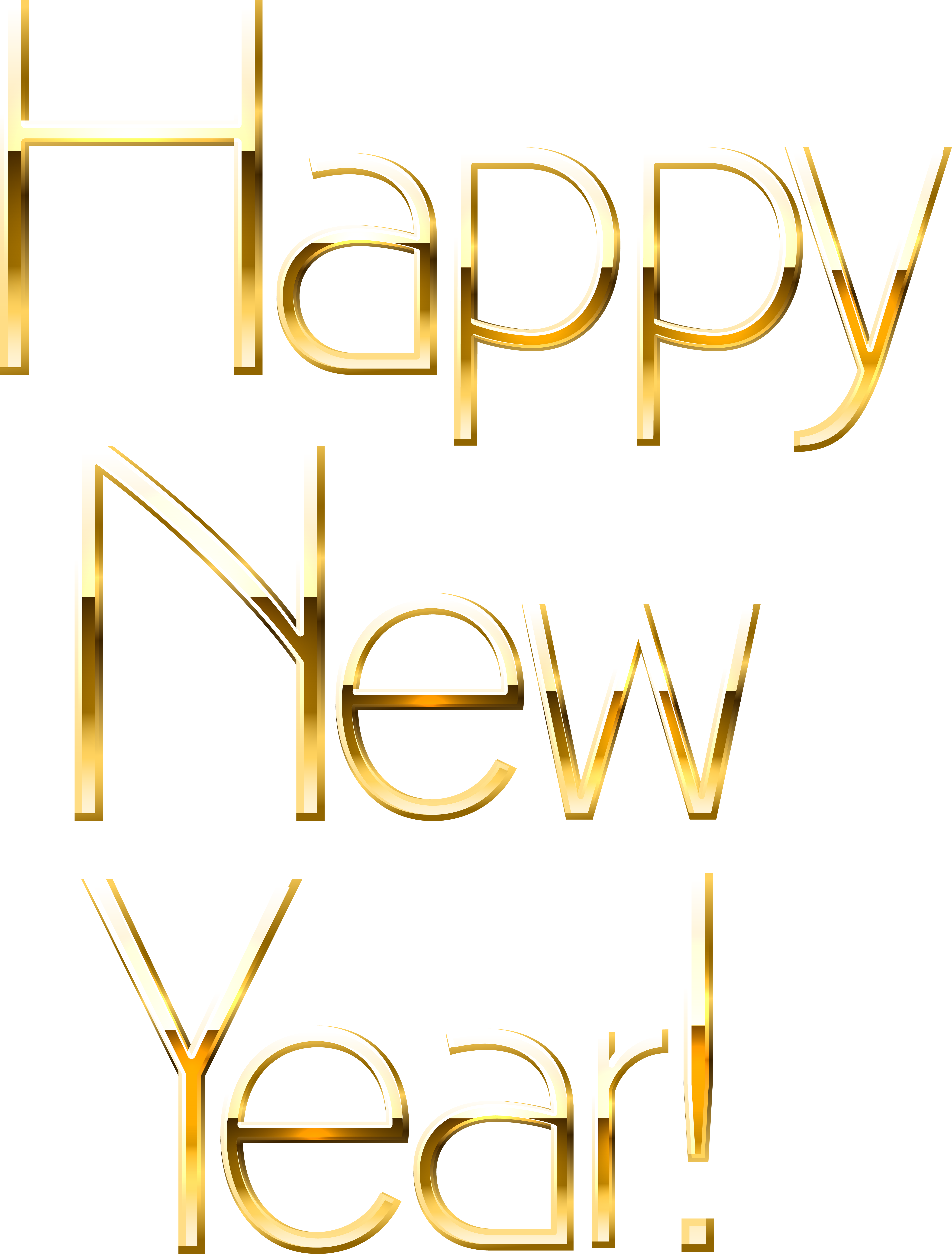 Happy New Year Gold Png Clip Art Image (6072x8000), Png Download