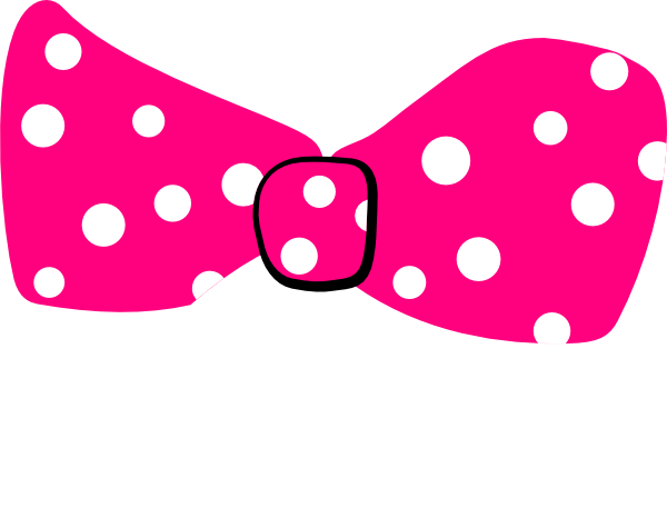 Dots Clipart Black Hair Bow - Pink Polka Dot Bow Clipart (600x475), Png Download