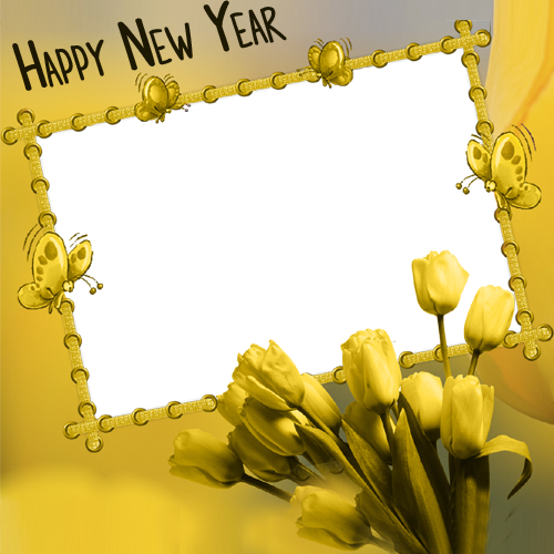 Happy New Year Frame Online (500x500), Png Download