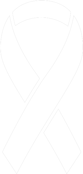 Ribbon Sticker Icon White2 - Clip Art Brain Cancer Ribbon (294x600), Png Download