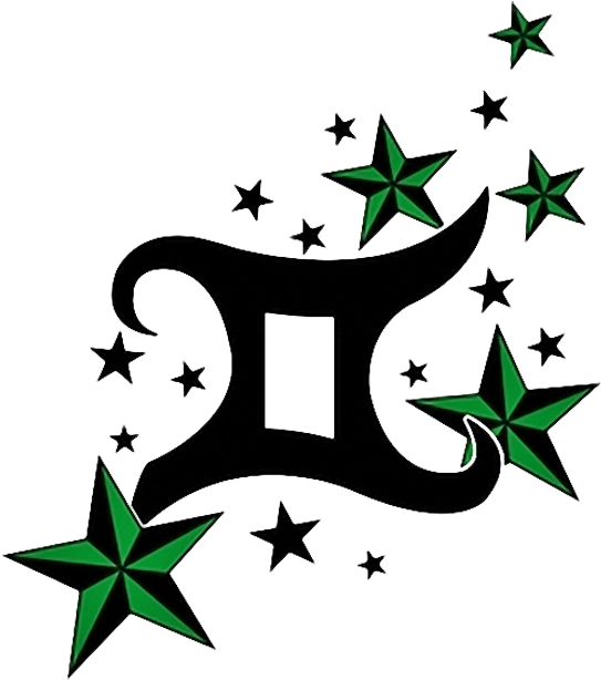 Zodiac Tattoos Png File - Leo Tattoos With Stars (550x613), Png Download