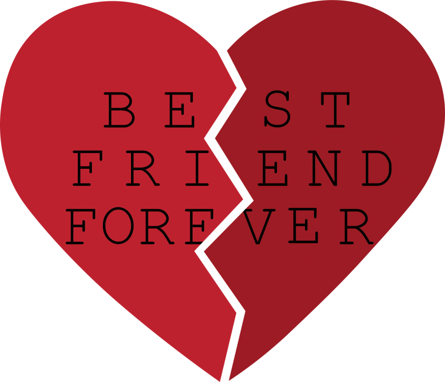 Banner Royalty Free Best Friends Heart Clipart - Best Friends Heart Png (900x772), Png Download