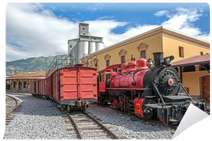 Old Locomotive Train On A Railroad Track Wall Mural - Tren O Via Férrea (400x400), Png Download