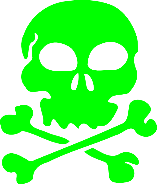Biohazard Symbol Clipart Green - Green Skull Clipart (510x599), Png Download