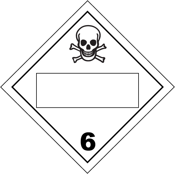 Blank Toxic Gas Class 6 Placard - Iata Dgr Hazard Class 6 (600x596), Png Download