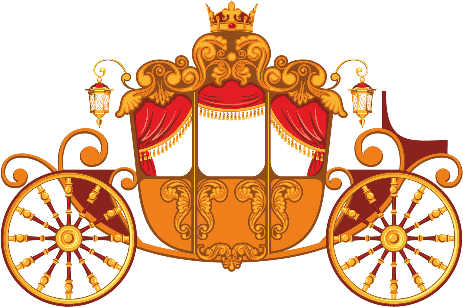 Pumpkin Carriage Png Clip Art Stock - Gold Carriage Clipart (1600x1063), Png Download