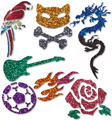 Adhesive Glimmer Tattoos - Glitter Tattoos (392x420), Png Download