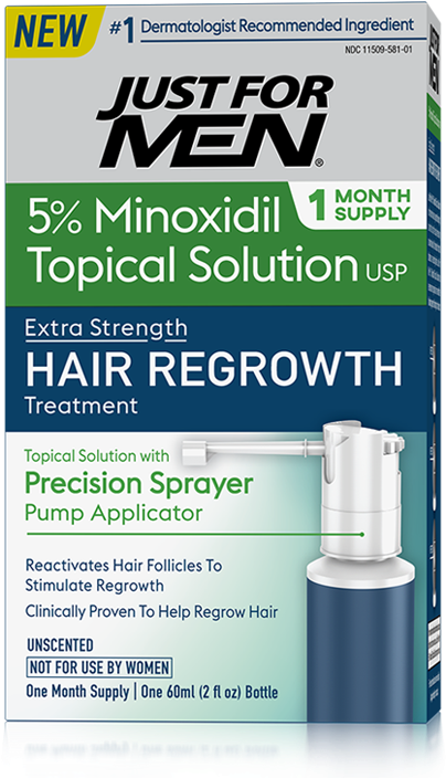 Hair Regrowth, Made Easy - Just For Men Brush-in Gel Moustache (602x740), Png Download