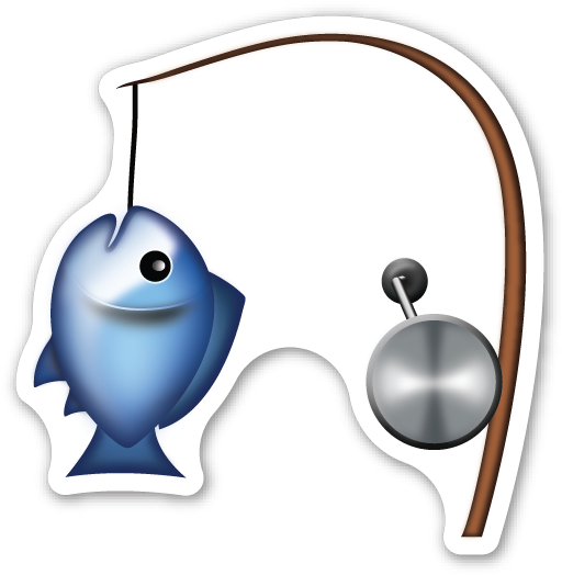 Download Fishing Pole And Fish Fishing Rod Emoji Png Full Size PNG Image PNGkit