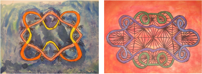 7th Grade Students Finished Their Celtic Inspired Symmetrical - Motif (685x252), Png Download
