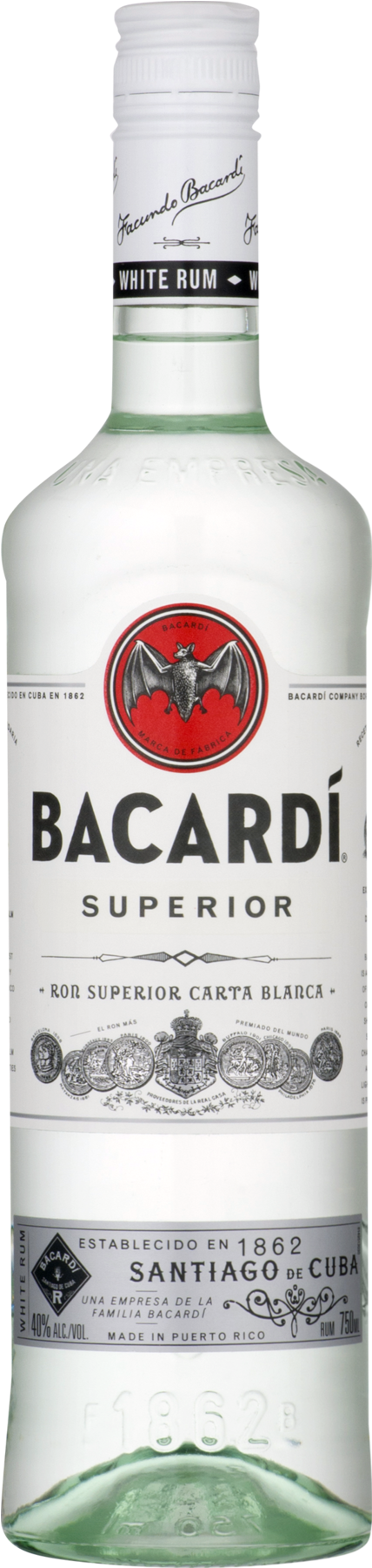 Bacardi Carta Blanca - 1980s White Rum (1800x1800), Png Download